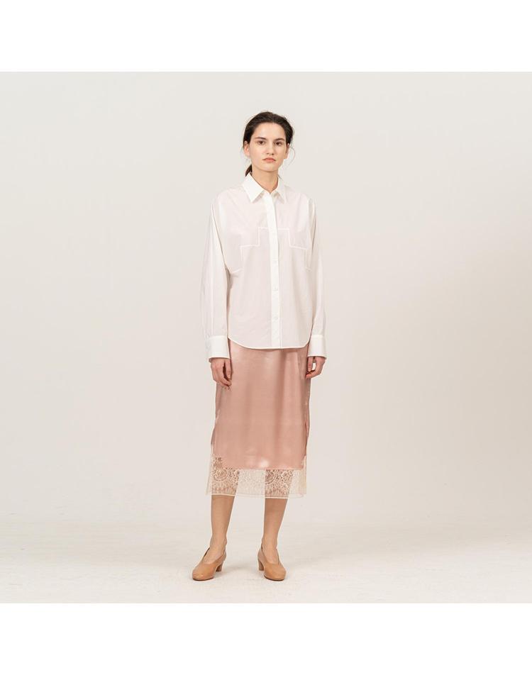 [제인송] SILK LACE DETAIL SKIRT (JTSK106-70)