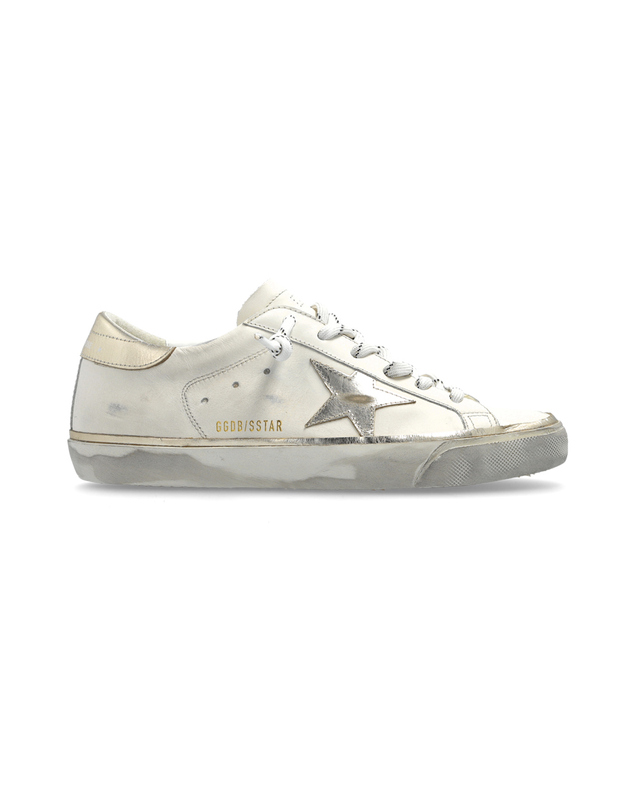 골든구스 25FW 여성 슈퍼스타 클래식 스니커즈 옵틱화이트/플래티넘 GWF00101 F007558 10698 착용컷