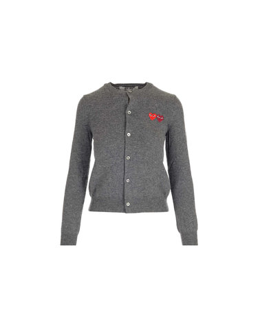 26FW 여성 더블 하트 와펜 가디건 그레이 AX-N057-051-3