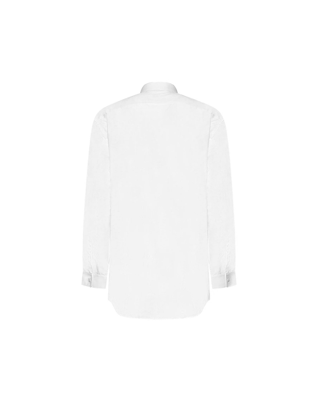 꼼데가르송 26SS 여성 블랙 하트 와펜 셔츠 화이트 AX-B004-051-2 착용컷