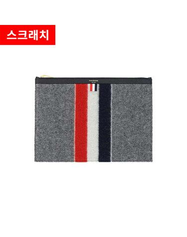 스크래치 삼선 스트라이프 울 클러치백 메드그레이 MAC021L 07558 035