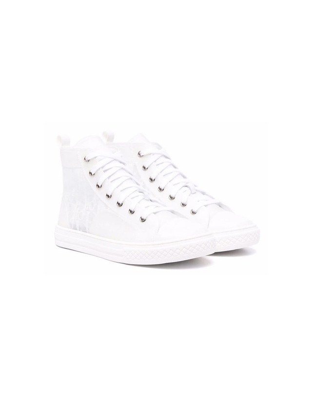 디올 키즈 여성 로고 하이탑 스니커즈 1WBS11SHOE 04B 착용컷