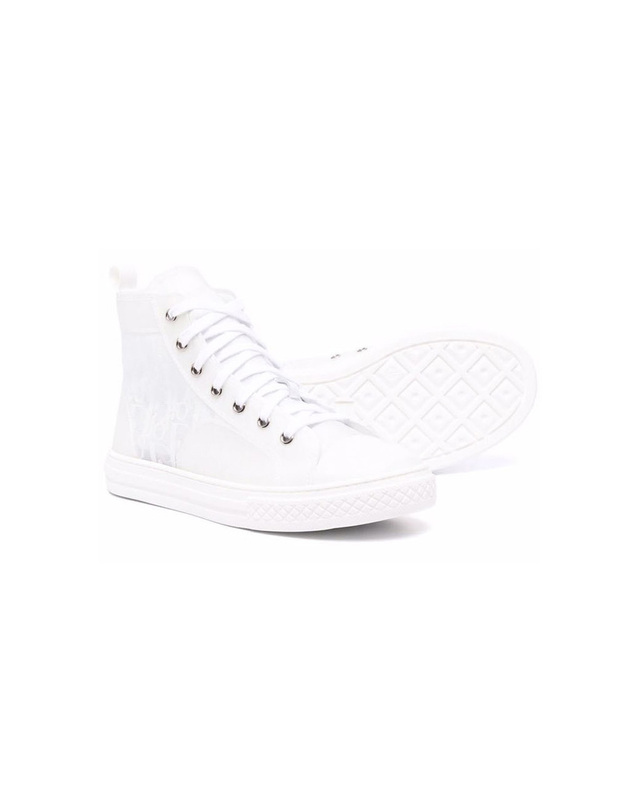 디올 키즈 여성 로고 하이탑 스니커즈 1WBS11SHOE 04B 착용컷