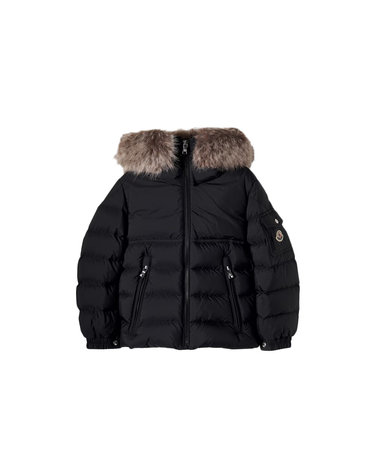 키즈 NEW BYRONF 로고 패치 퍼 후드 패딩자켓 블랙 1A000 53 53A5E 999