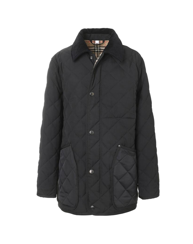 버버리 LANFORD 코듀로이 다이아몬드 퀄팅 자켓 8096447 착용컷