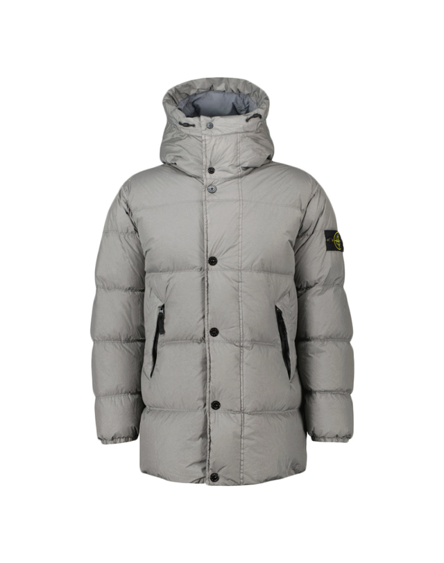 스톤아일랜드 25FW 와펜 가먼트다이 크링클랩스 후드 패딩자켓 그레이 K2S15 4100012 S0A23 V006B 착용컷