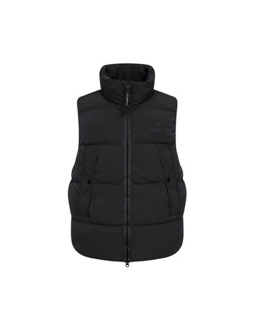25FW 로고 자수 패딩 조끼 블랙 19CMVE149A 005904G 999