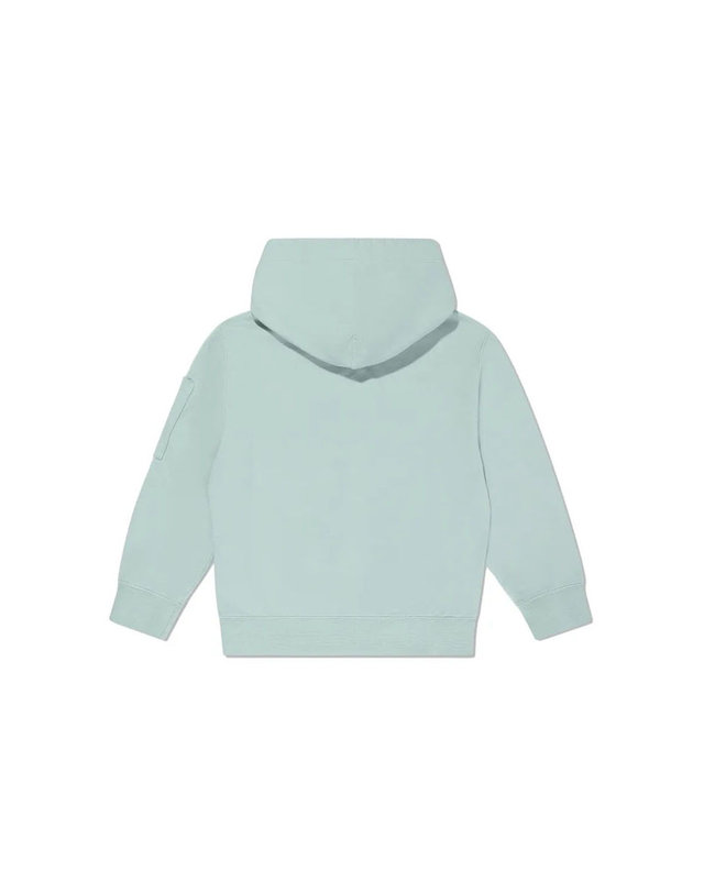 씨피 컴퍼니 씨피컴퍼니 25SS 키즈 로고 후드티 그린 18CKSS071B 00LCC02 611 착용컷