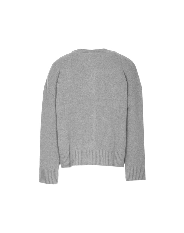 아미 25FW 여성 빅하트 알파카 가디건 그레이 UKC366 KN0135 058 착용컷