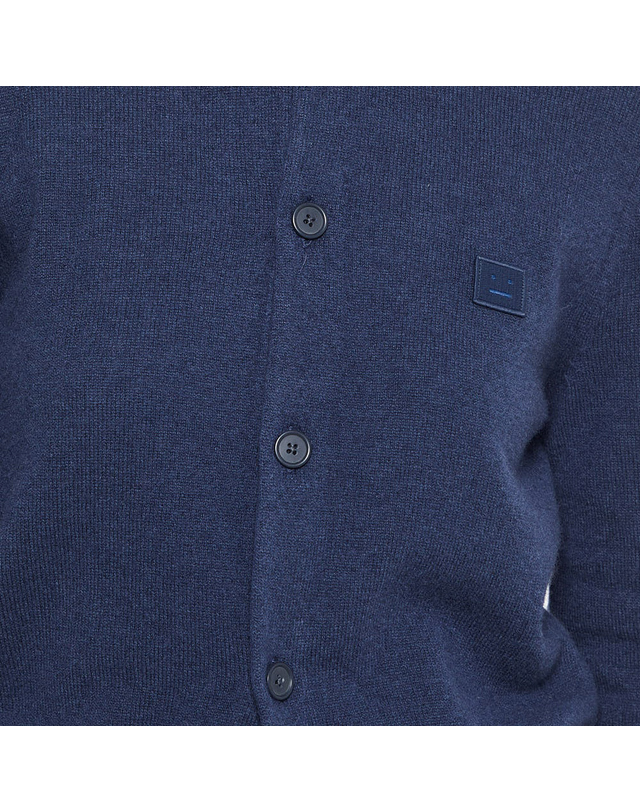 아크네 스튜디오 여성 페이스 패치 울 가디건 블루 A60280 DOC 착용컷