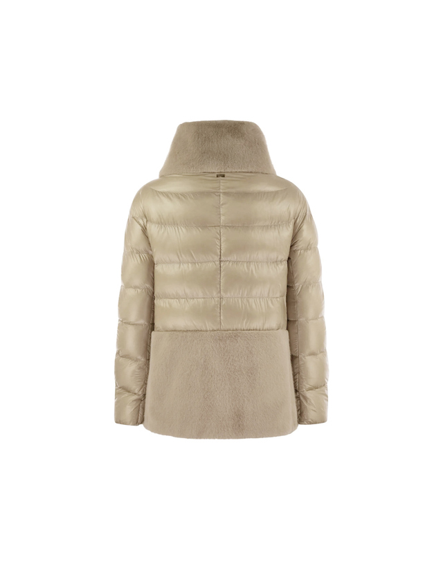에르노 25FW 울트라 라이트 얼터너티브 퍼 케이프 자켓 베이지 PI001933D 12017Z 1985 착용컷