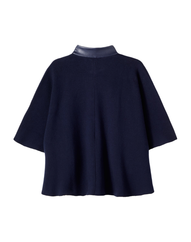 끌로에 25FW 키즈 만텔라 MANTELLA 라나 울 케이프 네이비 C20662 859 착용컷