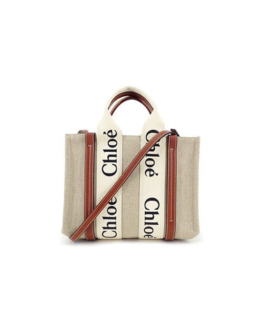 26SS 우디 스몰 토트/숄더백 화이트/브라운 CHC22AS397I26 90U