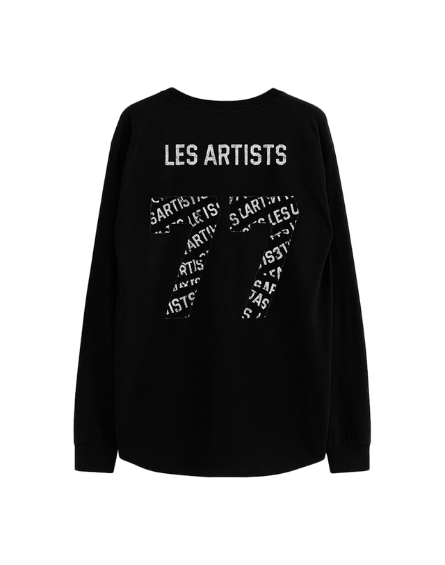레스아티스트 풋볼 칸예 긴팔 티셔츠 블랙 ART-1215 TEE ML KANYE 77 착용컷