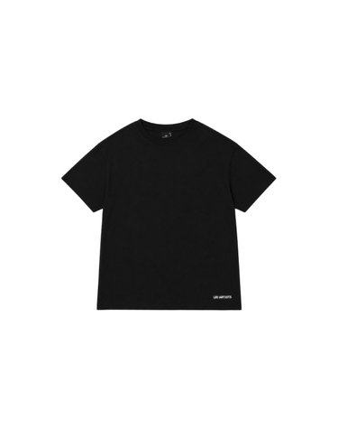 FIRST 스퀘어 백 프린팅 반팔 티셔츠 블랙 LA04TEE75BK