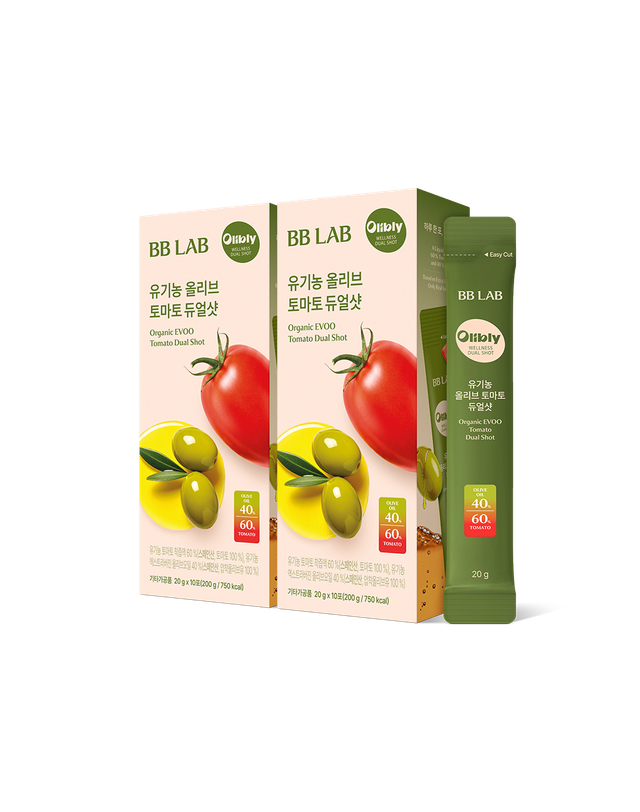 뉴트리원 비비랩 유기농 올리브토마토 듀얼샷 10포 2박스 착용컷