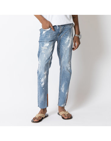 오렌지 페인트 블리치 워시 세버 진 STRIKE Orange Paint Bleach Wash Sever Jeans (SLIM)