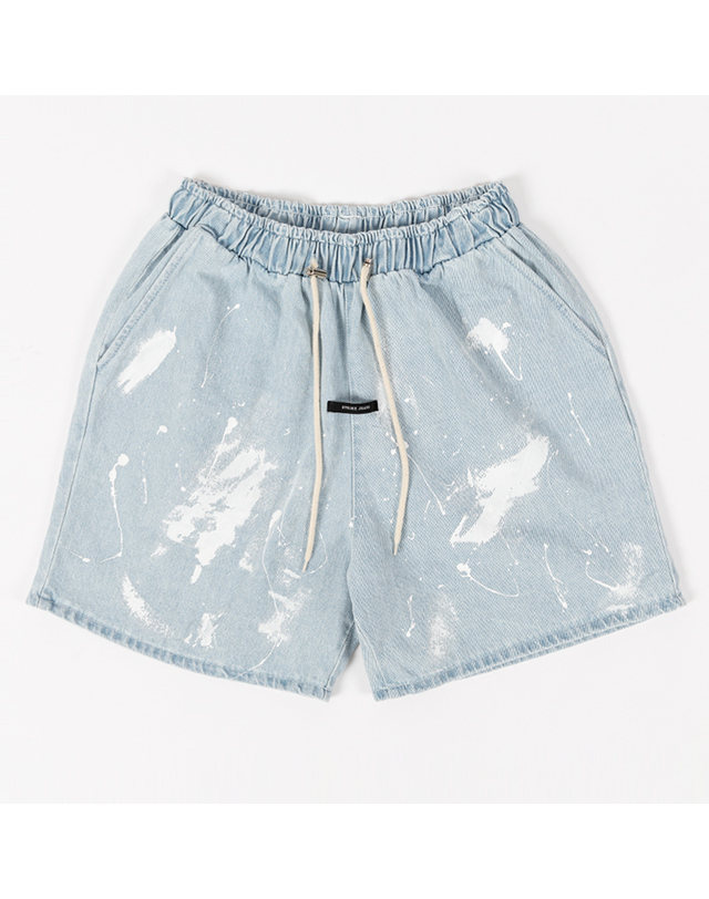 스트라이크 블리치 라이트 데님 쇼츠 Bleach Light Denim Shorts (RELAX) 착용컷