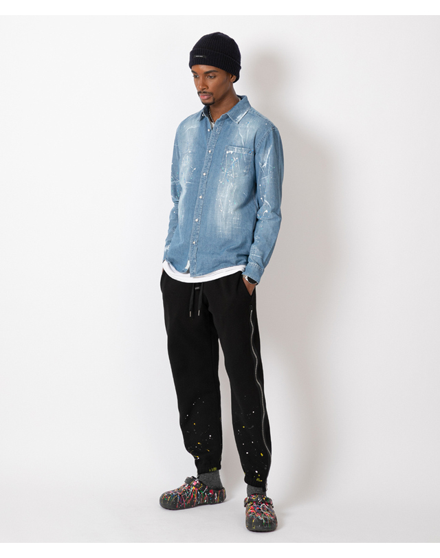 스트라이크 스플래시 데님 셔츠 Splash Denim Shirt (DENIM) 착용컷