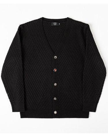 멀티 버튼 니트 가디건 Multi-Button Knit Cardigan (BLACK)