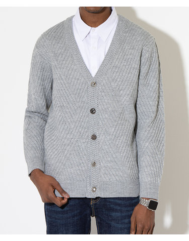 멀티 버튼 니트 가디건 Multi-Button Knit Cardigan (GREY)