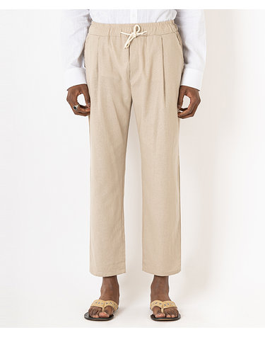 린넨 릴렉스 크롭트 팬츠 (BEIGE)