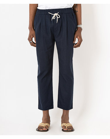 린넨 릴렉스 크롭트 팬츠 (NAVY)