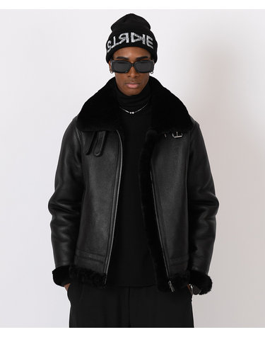 피사 스테이블 뉴 에비에이터 램스킨 무톤 재킷 (BLACK)