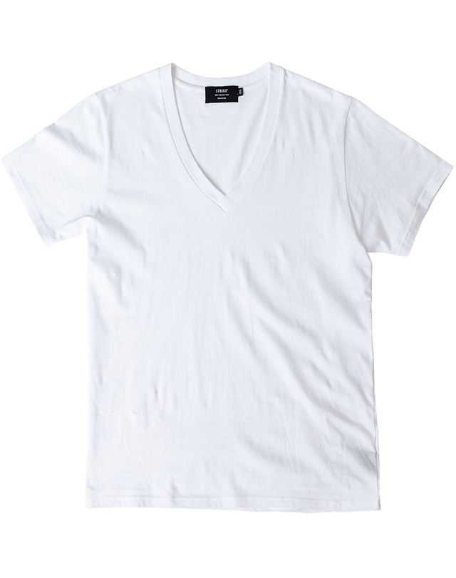 스트라이크 [2PACK] 디프 브이넥 반팔 티셔츠 (WHITE & BLACK) 착용컷