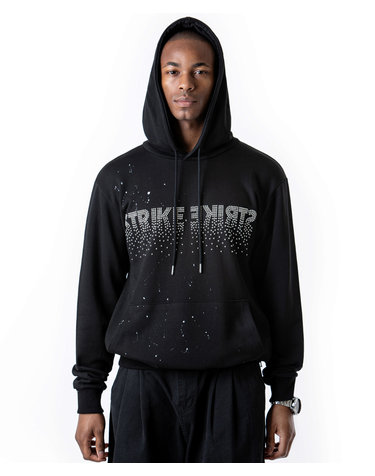 스터디드 스플래터 페인트 지퍼스 후디 Studded Splatter Paint Zippers Hoodie (BLACK)