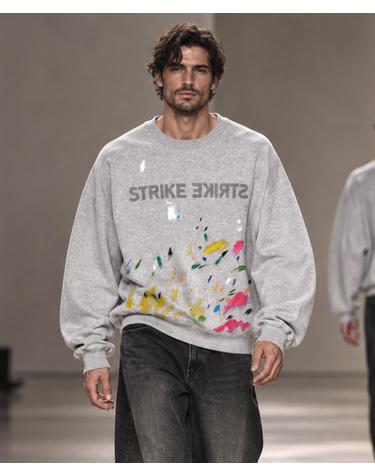 스터디드 페인트 액센트 스웨트셔츠 Studded Paint Accents Sweatshirt (GREY)