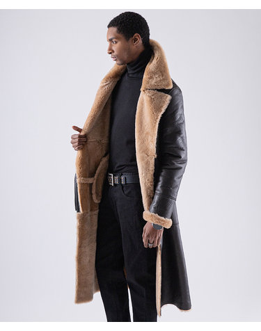 에레부스 쉐어링 슬림 롱 코트 Erebus Shearling Slim Long Coat (BROWN)