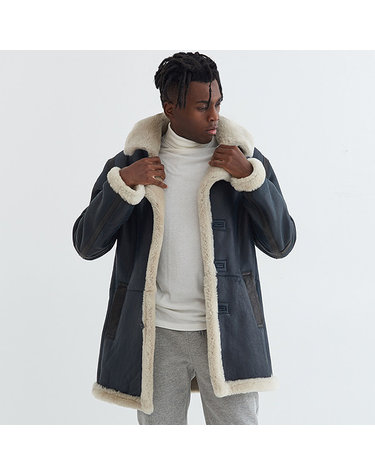 서브라임 램스킨 무톤 하프 코트 Sublime Lambskin Mouton Half Coat (NAVY)