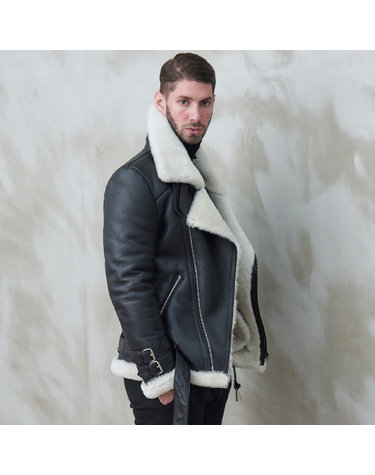 램스킨 무톤 라이더 재킷 Lambskin Mouton Rider Jacket (BLACK)