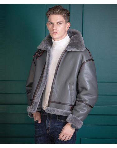 아우라노스 램스킨 쉐어링 재킷 Ouranos Lambskin Shearling Jacket (GREY)