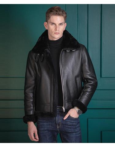 크리오스 램스킨 쉐어링 재킷 Krios Lambskin Shearling Jacket (BLACK)