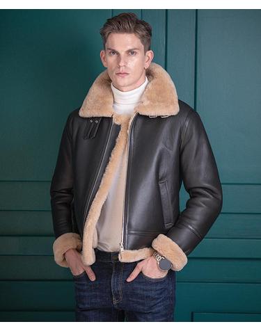 크리오스 램스킨 쉐어링 재킷 Krios Lambskin Shearling Jacket (BROWN)