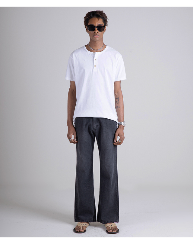 스트라이크 블랙 워시 부츠컷 진 Black Wash Boots Cut Jeans 착용컷