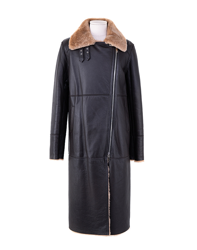 스트라이크 에레부스 쉐어링 슬림 롱 코트 Erebus Shearling Slim Long Coat (BROWN) 착용컷