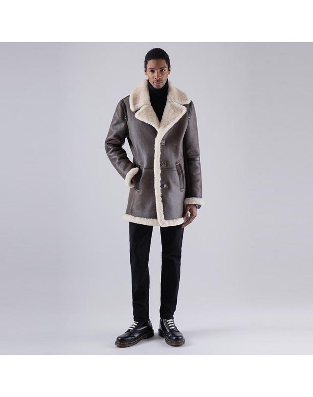 스트라이크 디자이어드 리치 램스킨 무톤 코트 Desired Reach Lambskin Mouton Coat (BROWN) 착용컷