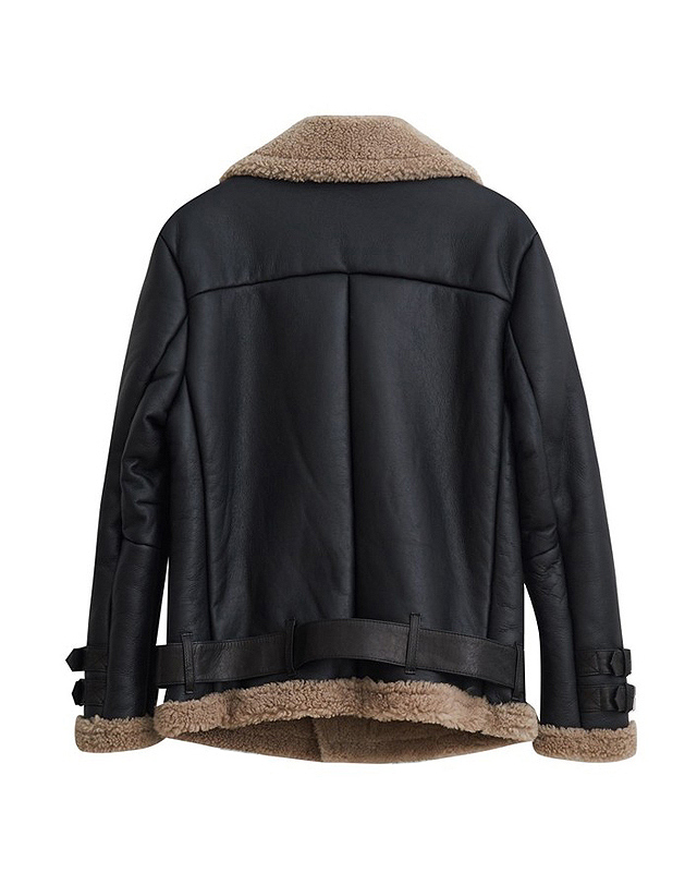 스트라이크 램스킨 무톤 라이더 재킷 Lambskin Mouton Rider Jacket (BLACK) 착용컷