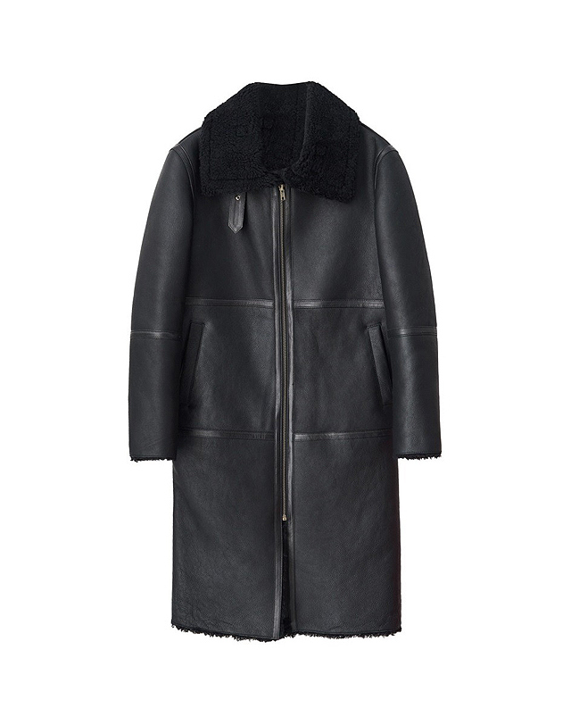 스트라이크 밀란 쉐어링 롱 코트 Milan Shearling Long Coat (BLACK) 착용컷