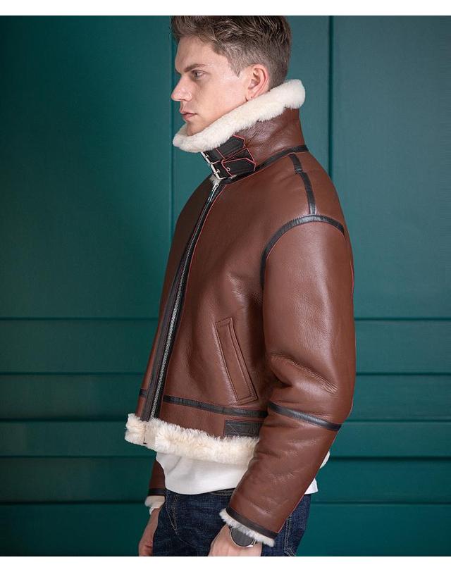 스트라이크 아우라노스 램스킨 쉐어링 재킷 Ouranos Lambskin Shearling Jacket (BROWN) 착용컷
