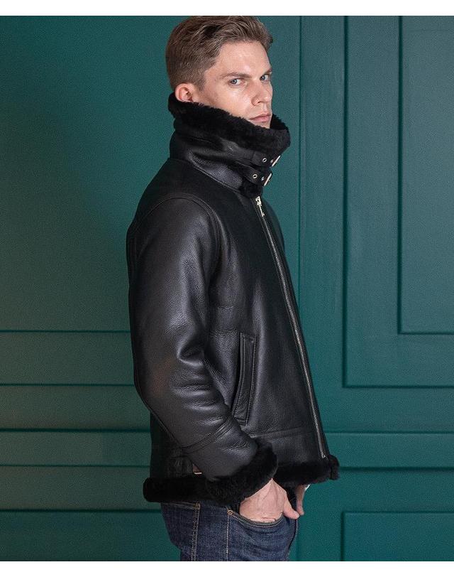 스트라이크 크리오스 램스킨 쉐어링 재킷 Krios Lambskin Shearling Jacket (BLACK) 착용컷