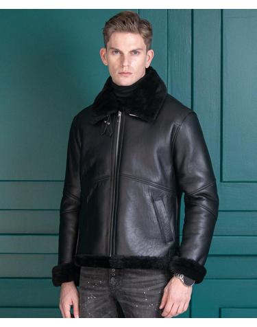 아르테미스 램스킨 시어링 무톤 재킷 Artemis Lambskin Shearling Mouton Jacket (BLACK)