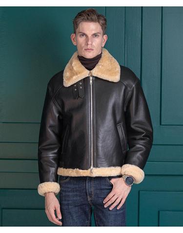 카이로스 램스킨 시어링 무톤 재킷 Kairos Lambskin Shearling Mouton Jacket (BROWN)