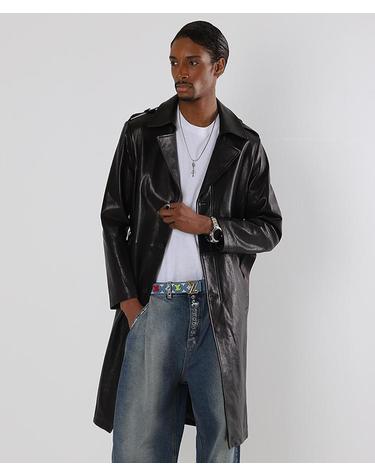 프레스티지 램스킨 트렌치 코트 Prestige Lambskin Trench Coat (BLACK)