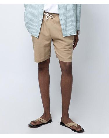 워시드 린넨 릴랙스드 쇼츠 Washed Linen Relaxed Shorts (DARK BEIGE)