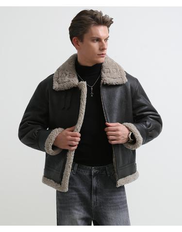 헬리오스 램스킨 시어링 자켓 Helios Lambskin Shearling Jacket (DARK BROWN)