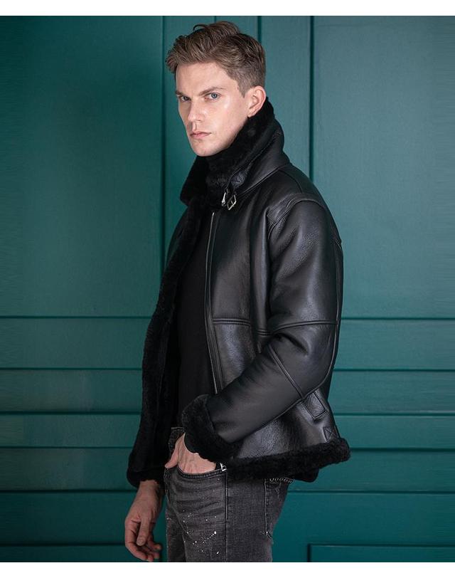 스트라이크 아르테미스 램스킨 시어링 무톤 재킷 Artemis Lambskin Shearling Mouton Jacket (BLACK) 착용컷